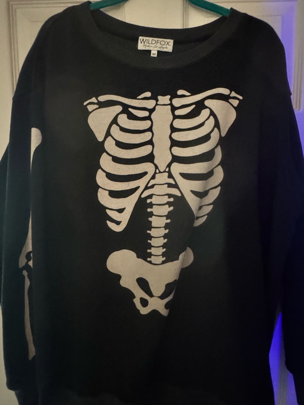Wildfox Black Sweatshirt with White Skeleton Graphic - Picture 6 of 8